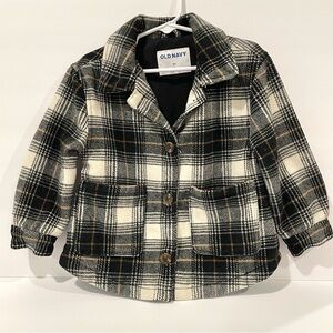OLD NAVY Girls Plaid Button-Up Jacket Coat – Toddler 3T